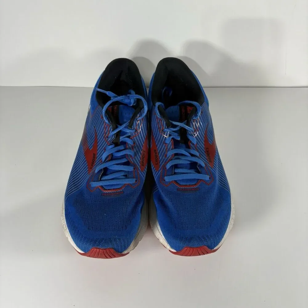 Brooks Transcend 7 Mens Size 11.5 Blue Red Athletic Running Shoes Sneakers